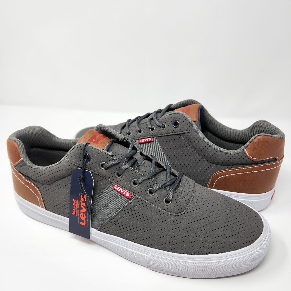 Levi's Lancer Casual Dress Sneakers Charcoal Navy Men's 10 New